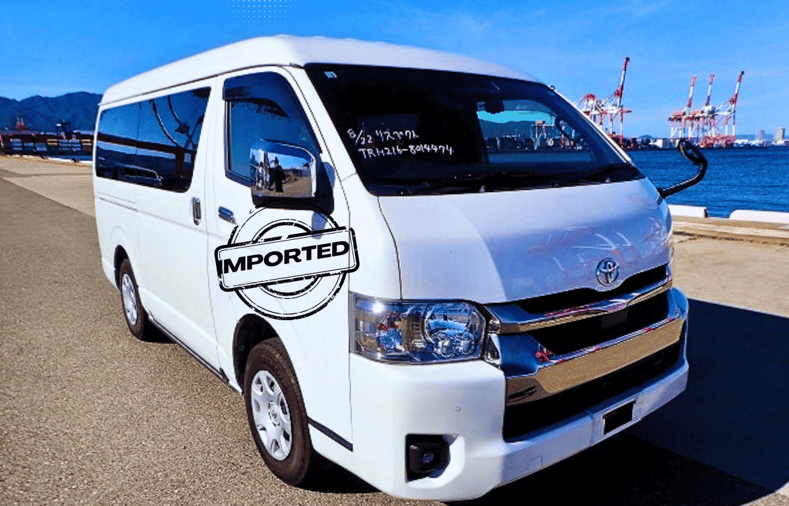 2022 Toyota Hiace Regius Ace Super GL Dark Prime II pearl white 2.7L van Japan import low km