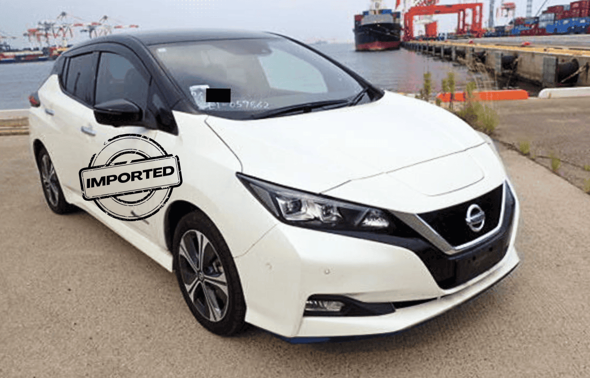 2019 Nissan Leaf E+ G pearl white electric hatchback Japan import